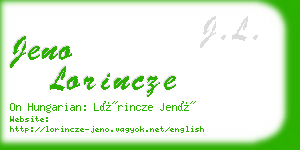 jeno lorincze business card